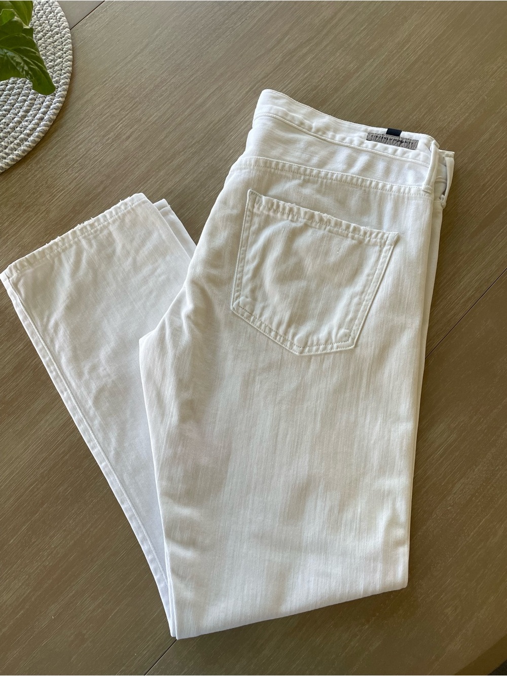 Citizens Of Humanity White Straight Leg Jeans Emerson Slim Boyfriend
